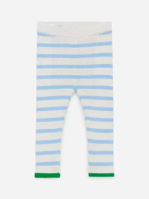 Maille | Bas-ARKET Leggings en maille côtelée pour nouveau-nés Bleu/Écru/Vert