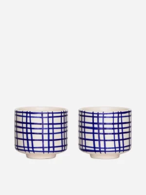 Accessoires De Table | Tasses-ARKET Lot de 2 tasses en grès Carreaux bleus