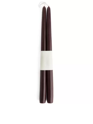 Bougies-ARKET Lot de 2 bougies coniques Bordeaux