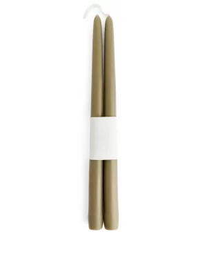 Bougies-ARKET Lot de 2 bougies coniques Vert