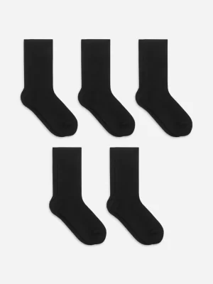 Chaussettes-ARKET Lot de 5 paires de chaussettes côtelées en coton Noir