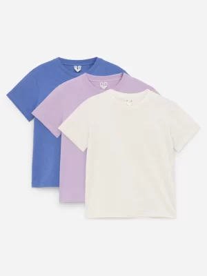 Hauts | T-Shirts-ARKET Lot de 3 t-shirts col rond Bleu/Violet/Écru