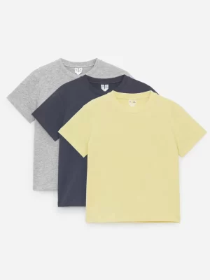 Hauts | T-Shirts-ARKET Lot de 3 t-shirts col rond Noir/Jaune/Gris