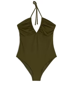 Maillots De Bain-ARKET Maillot de bain dos nu Vert foncé