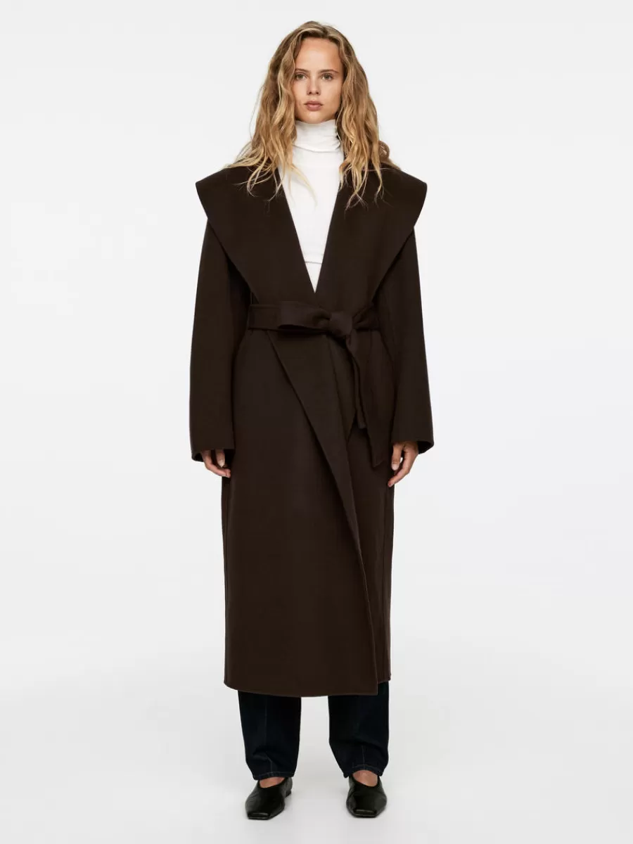 Manteaux Et Vestes-ARKET Manteau à col châle Marron foncé