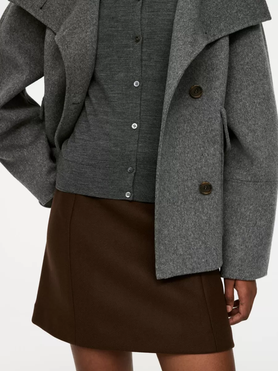 Jupes-ARKET Minijupe en laine Marron foncé