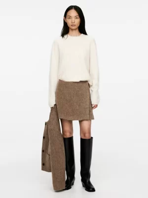 Jupes-ARKET Mini-jupe en mélange de laine Marron clair