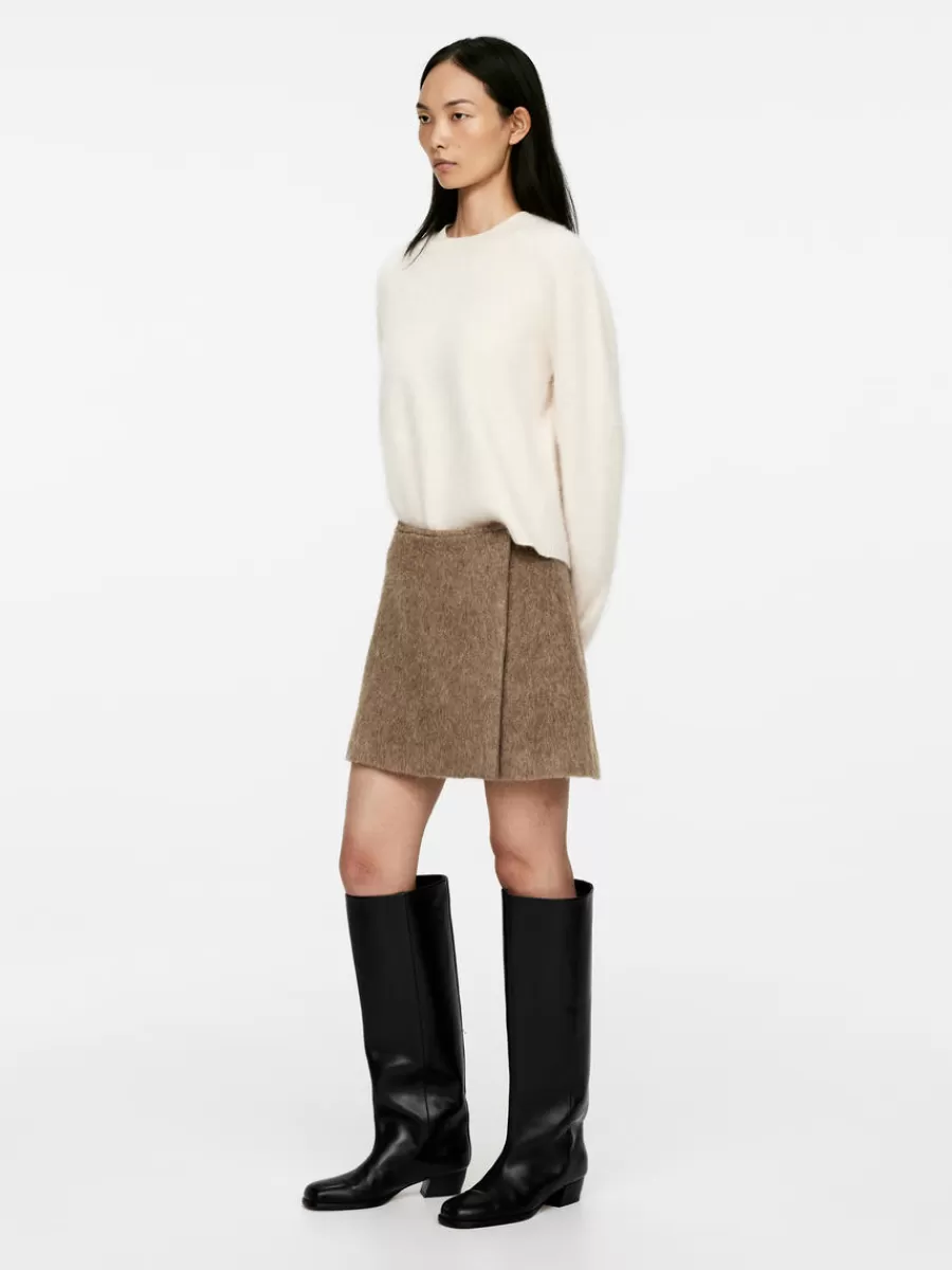 Jupes-ARKET Mini-jupe en mélange de laine Marron clair