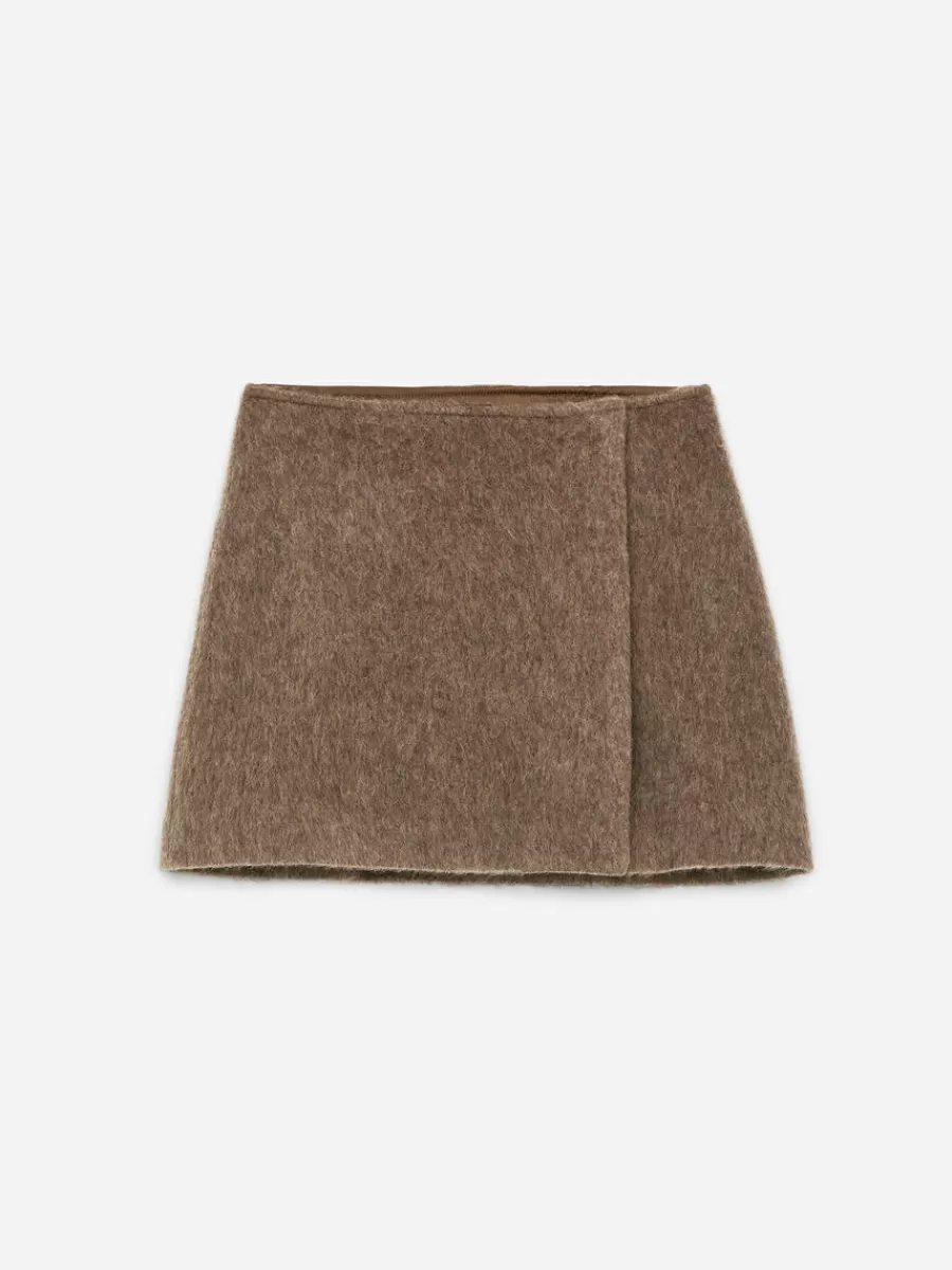 Jupes-ARKET Mini-jupe en mélange de laine Marron clair