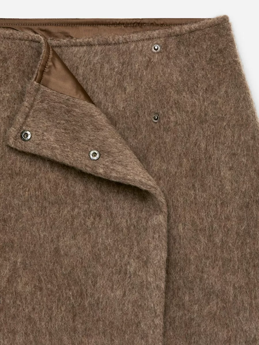 Jupes-ARKET Mini-jupe en mélange de laine Marron clair