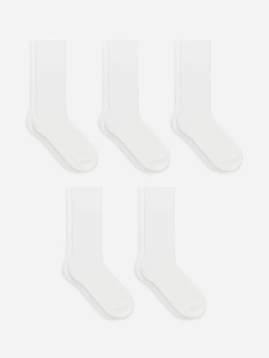Chaussettes-ARKET 5 paires de chaussettes en coton côtelé Supima Blanc