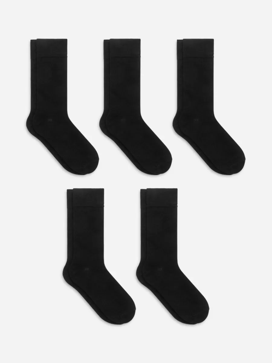 Chaussettes-ARKET 5 paires de chaussettes en coton côtelé Supima Black