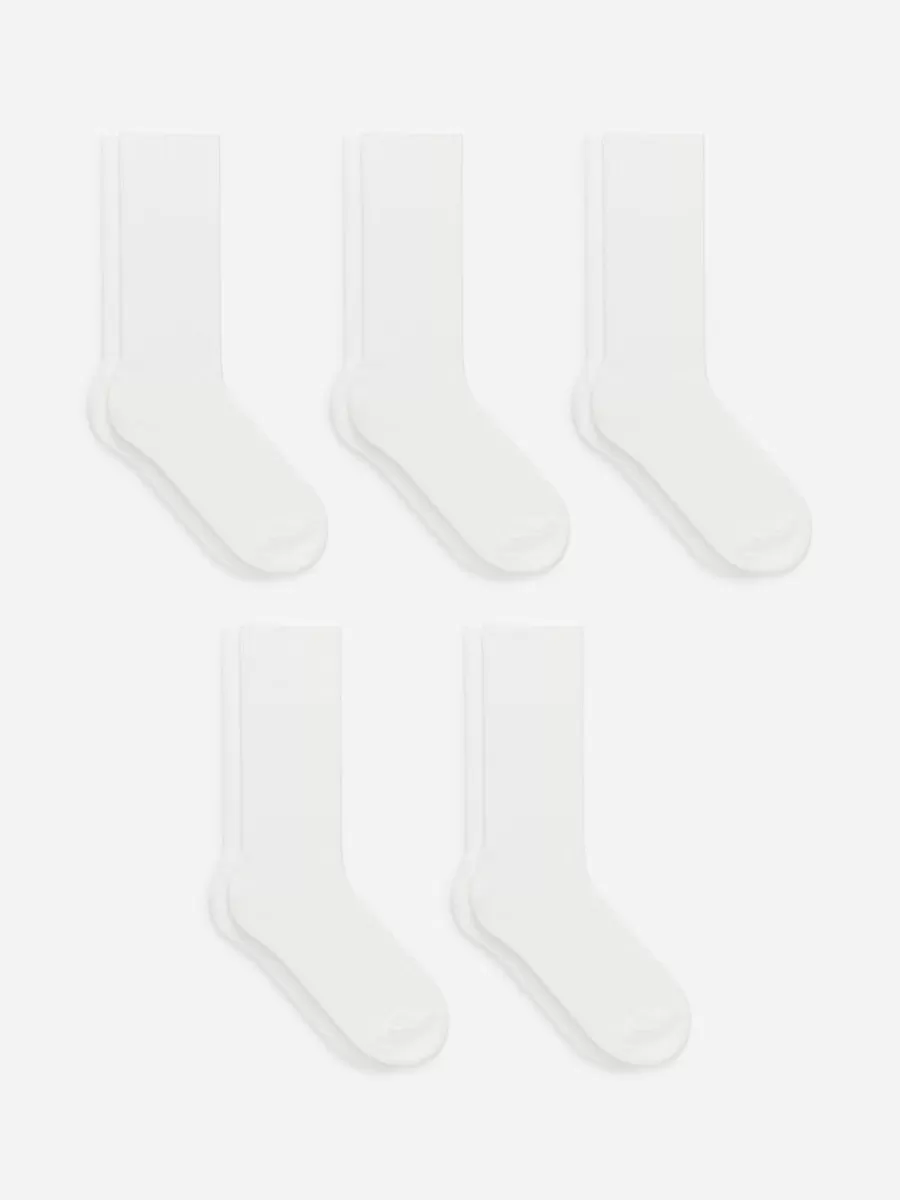 Chaussettes-ARKET 5 paires de chaussettes en coton côtelé Supima Blanc