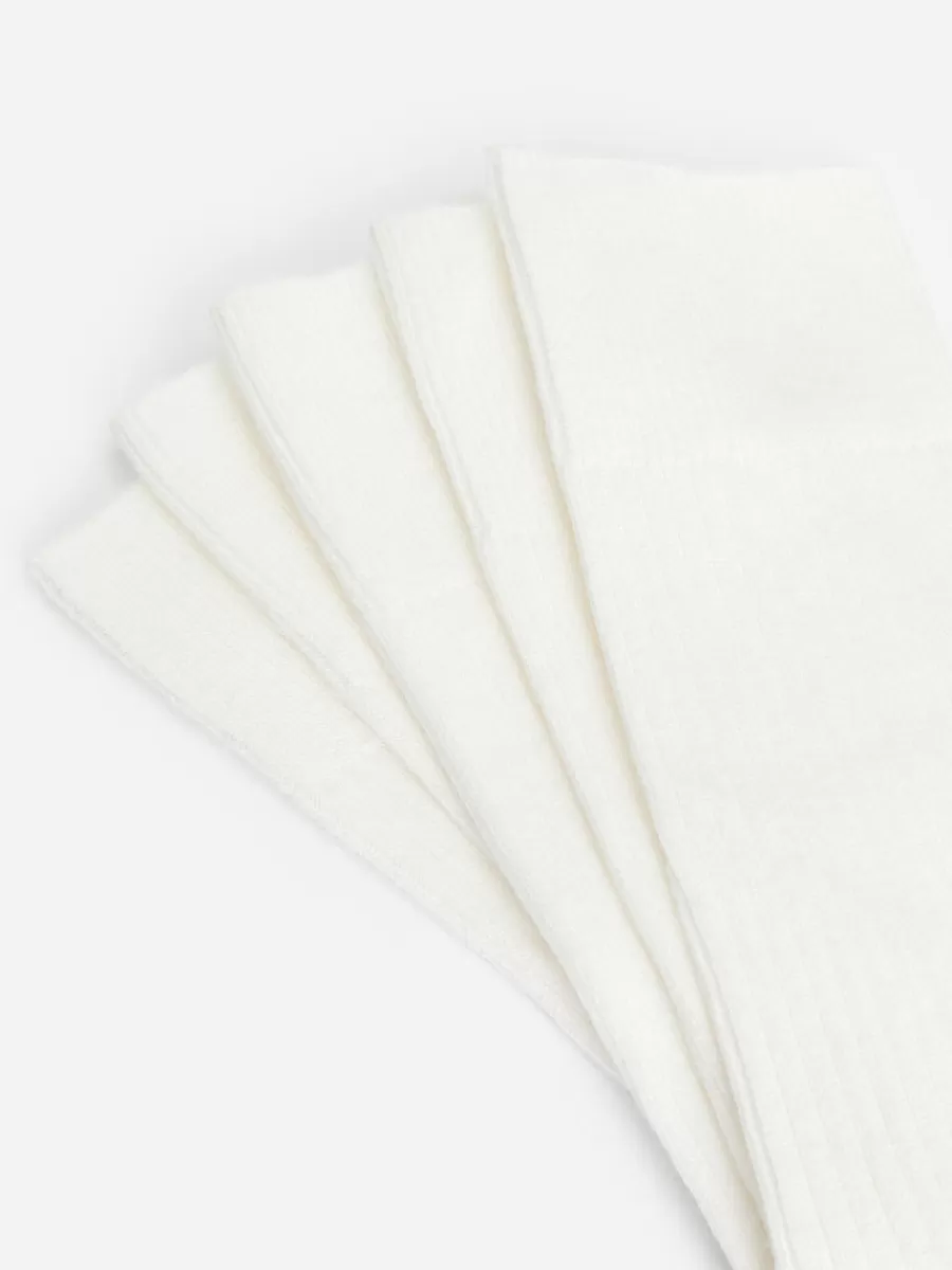 Chaussettes-ARKET 5 paires de chaussettes en coton côtelé Supima Blanc
