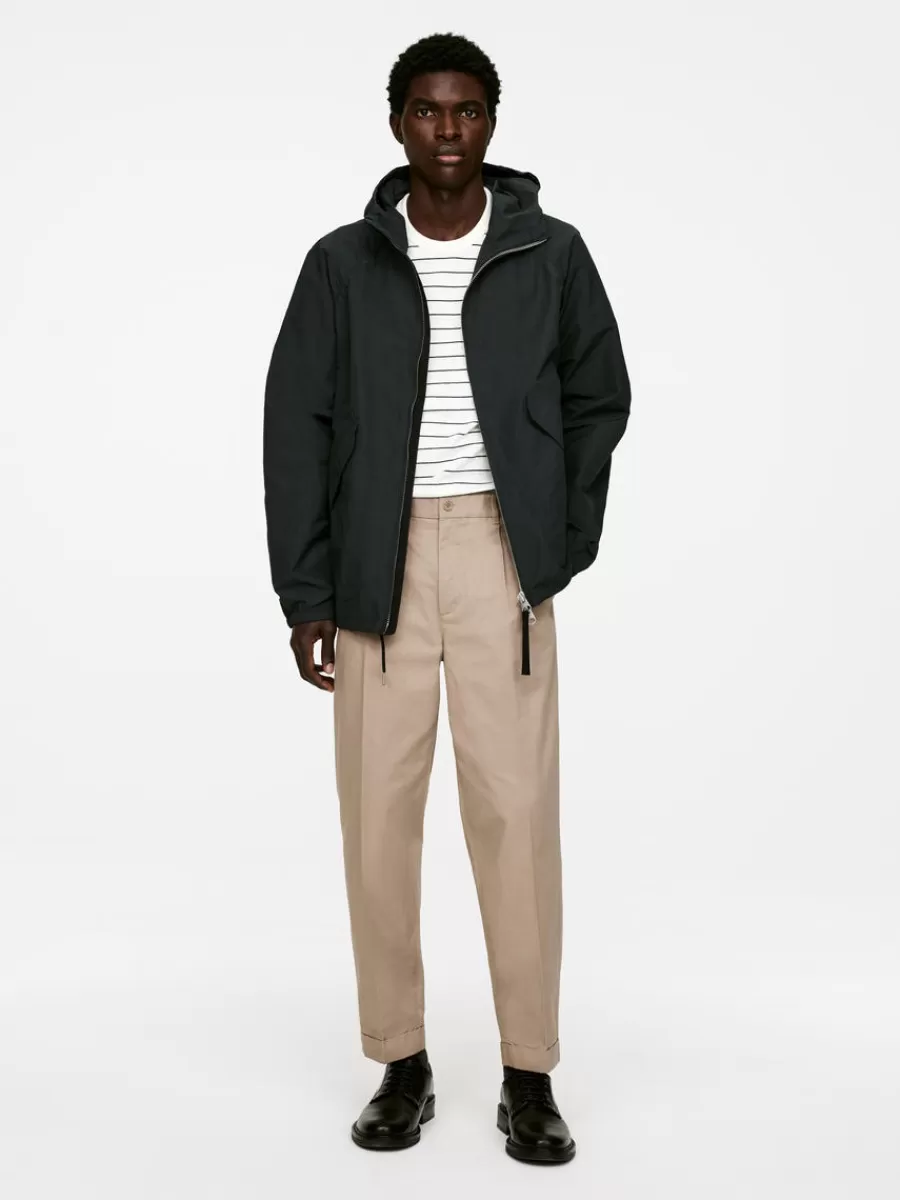 Pantalons-ARKET Pantalon à revers en coton Beige