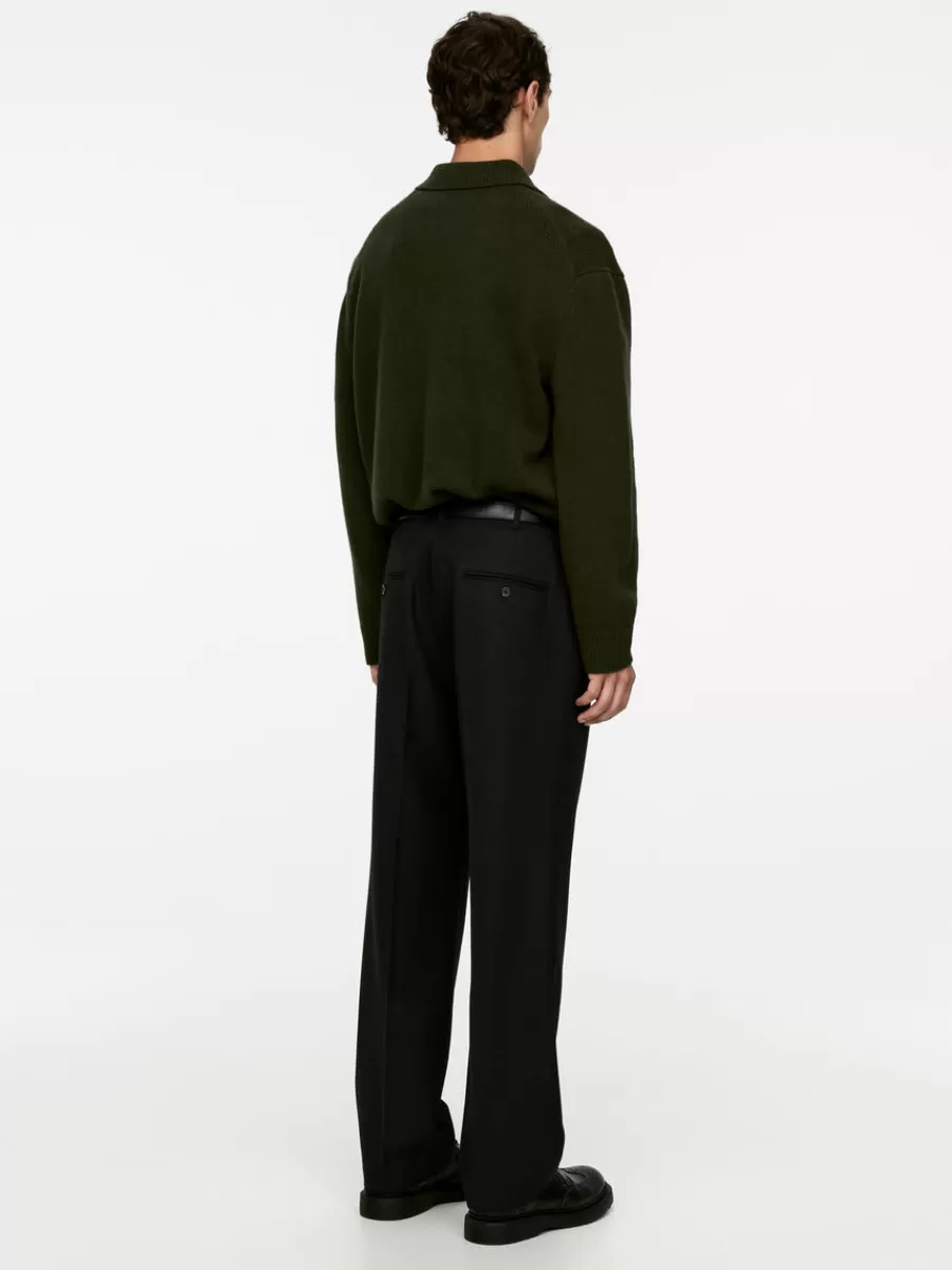 Pantalons-ARKET Pantalon ample en laine Noir