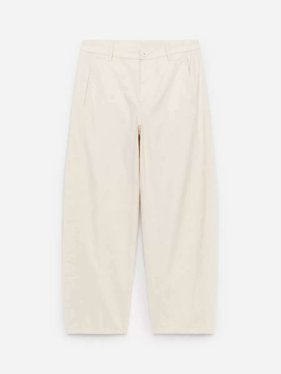 Pantalons-ARKET Pantalon chino jambe barrel Blanc cassé