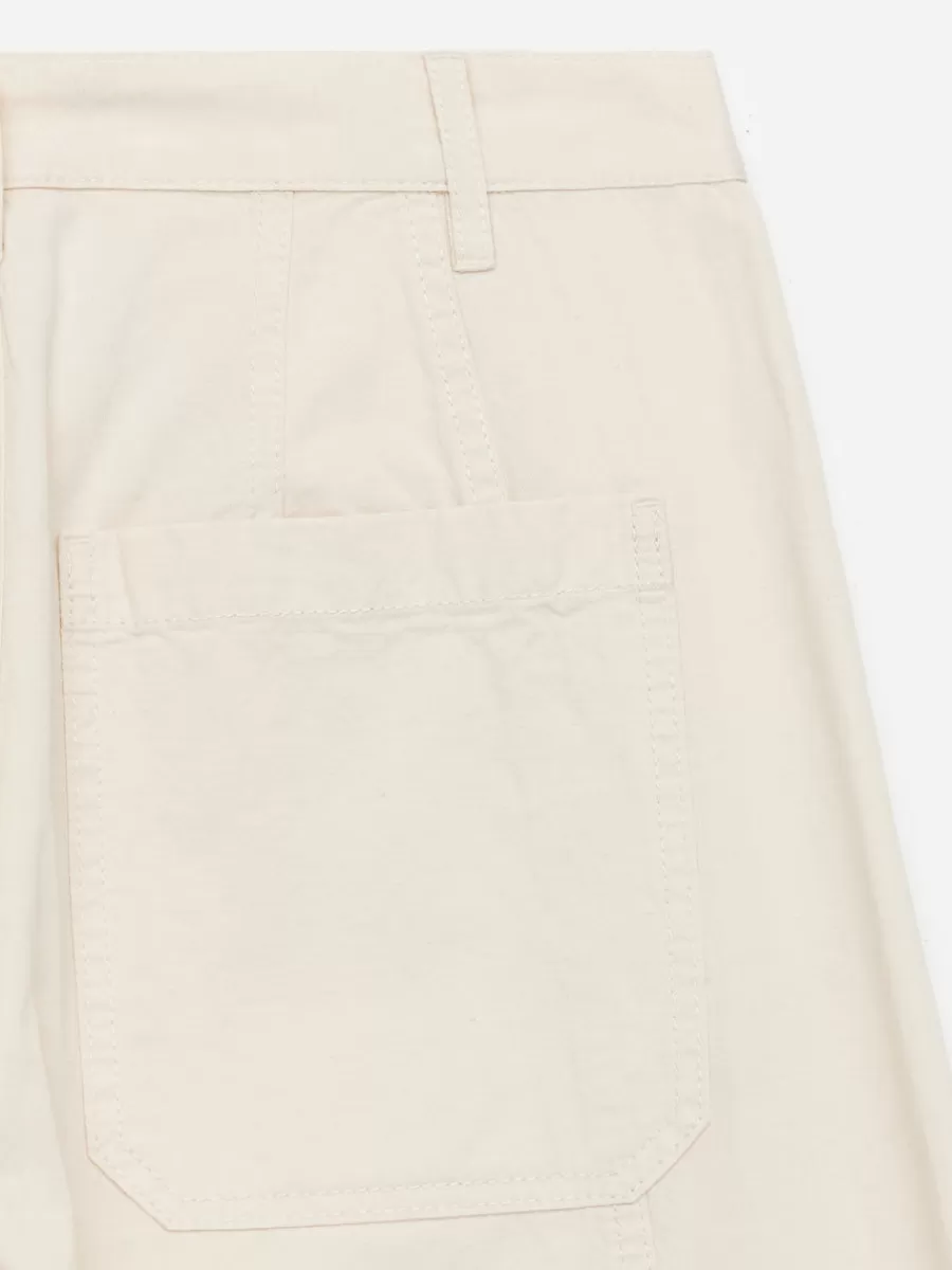 Pantalons-ARKET Pantalon chino jambe barrel Blanc cassé