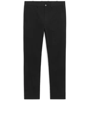 Pantalons-ARKET Pantalon chino slim en coton Noir
