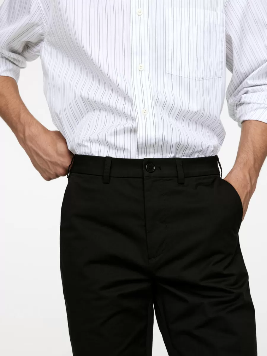Pantalons-ARKET Pantalon chino slim en stretch Noir