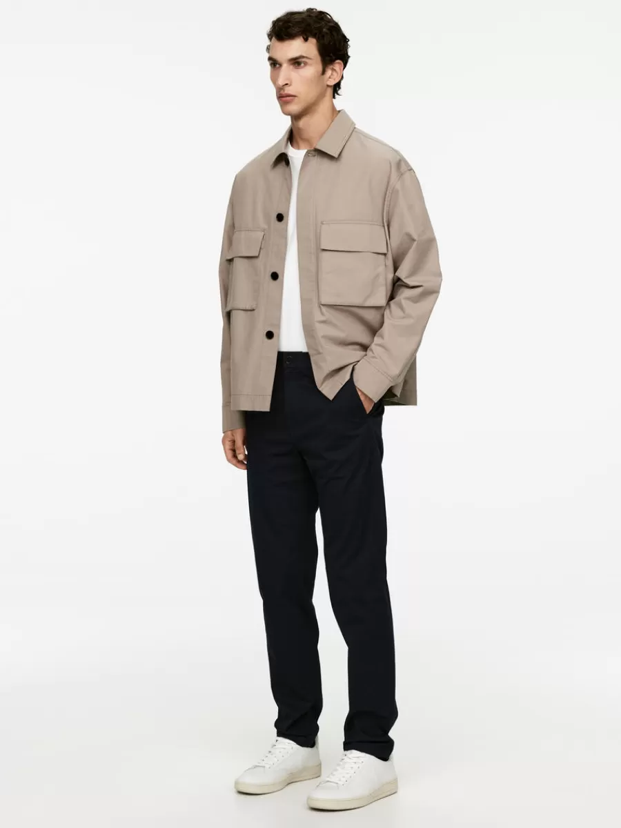 Pantalons-ARKET Pantalon chino slim en stretch Bleu foncé
