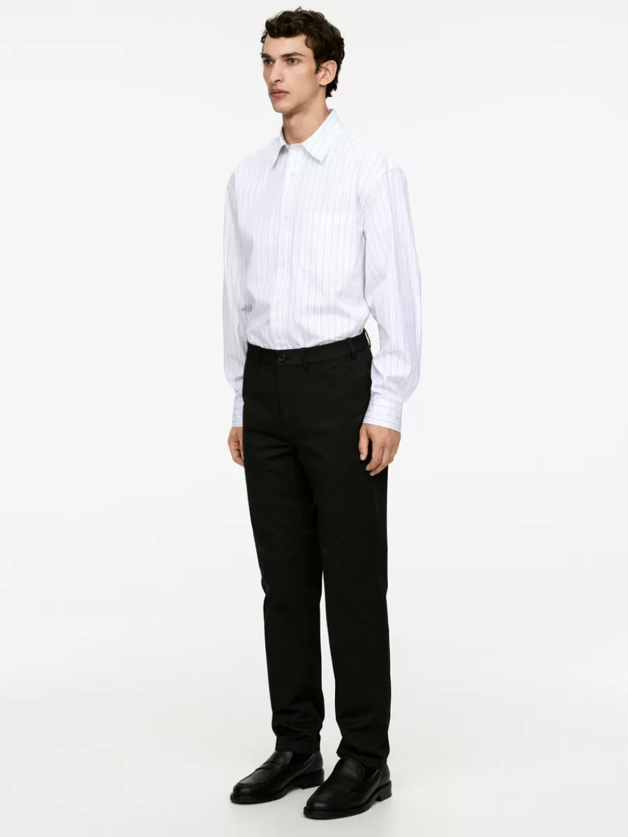 Pantalons-ARKET Pantalon chino slim en stretch Noir