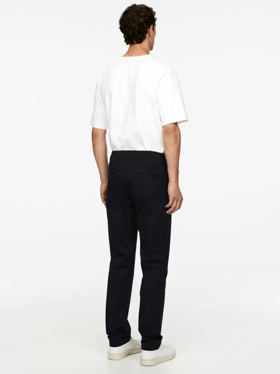 Pantalons-ARKET Pantalon chino slim en stretch Bleu foncé