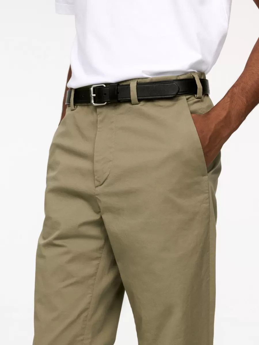 Pantalons-ARKET Pantalon chino slim en stretch Vert kaki