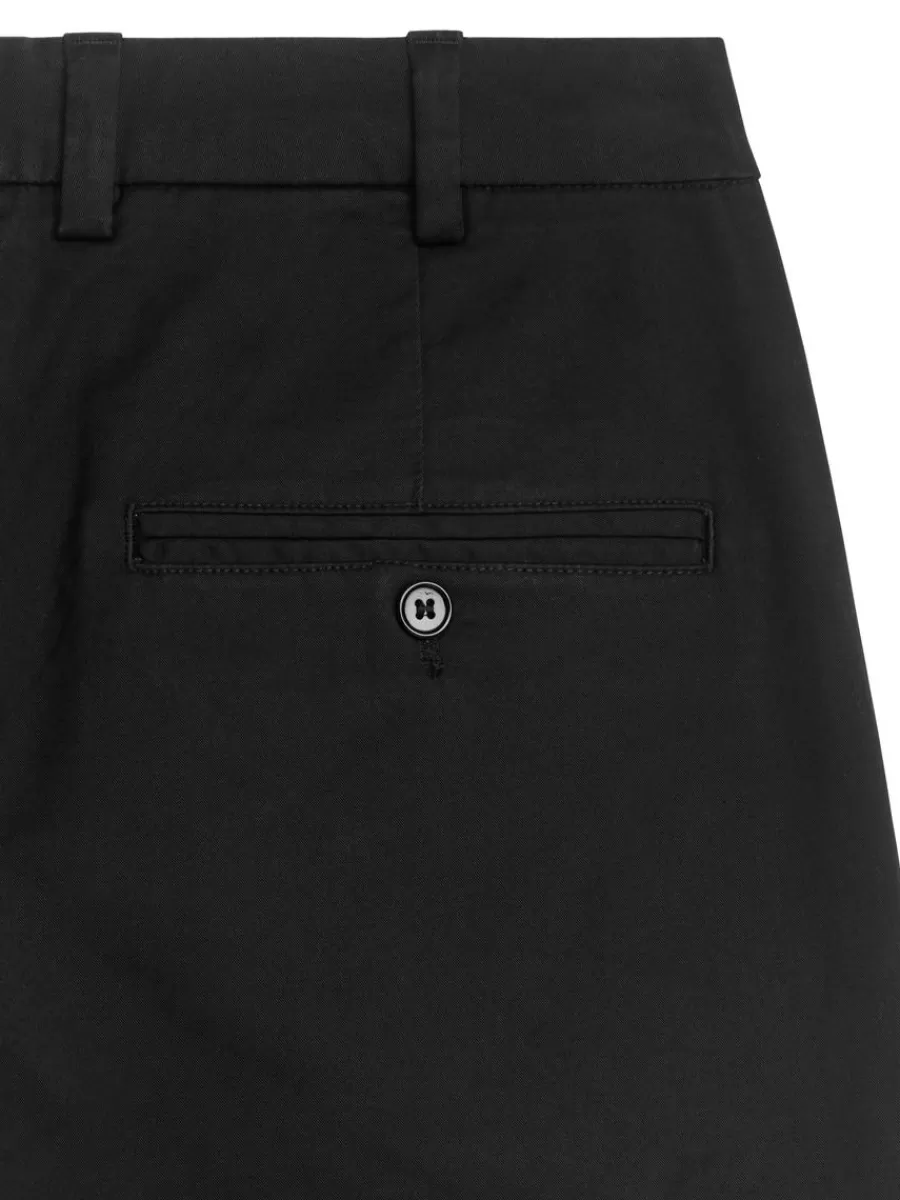 Pantalons-ARKET Pantalon chino slim en stretch Noir