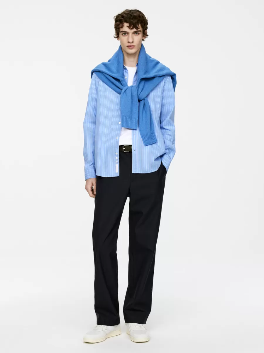 Pantalons-ARKET Pantalon en laine et coton Bleu foncé