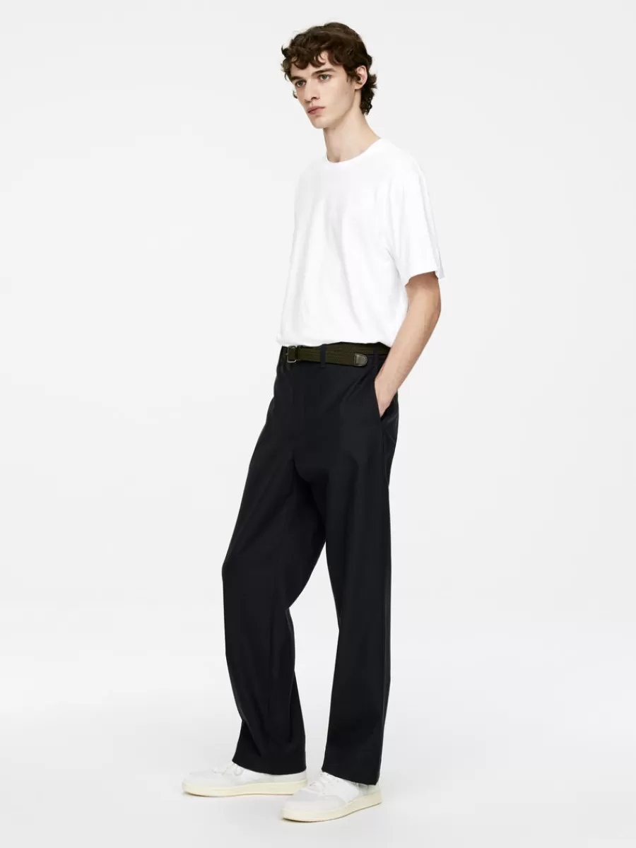 Pantalons-ARKET Pantalon en laine et coton Bleu foncé