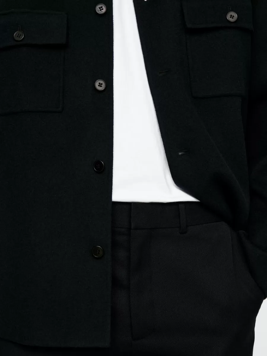 Costumes | Pantalons-ARKET Pantalon en laine et coton Noir