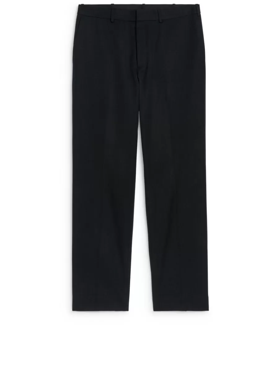 Costumes | Pantalons-ARKET Pantalon en laine et coton Noir