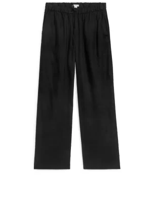 Maillots De Bain | Tenues Décontractées-ARKET Pantalon en lin avec cordon de serrage Noir