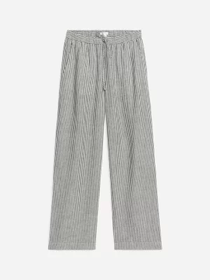 Maillots De Bain | Tenues Décontractées-ARKET Pantalon en lin avec cordon de serrage Blanc cassé/noir