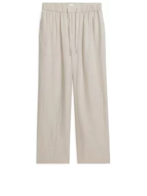 Tenues Décontractées | Pantalons-ARKET Pantalon en lin avec cordon de serrage Beige