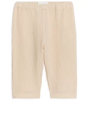Bas-ARKET Pantalon en mousseline de coton Beige clair