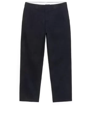 Pantalons-ARKET Pantalon en twill de coton Bleu foncé