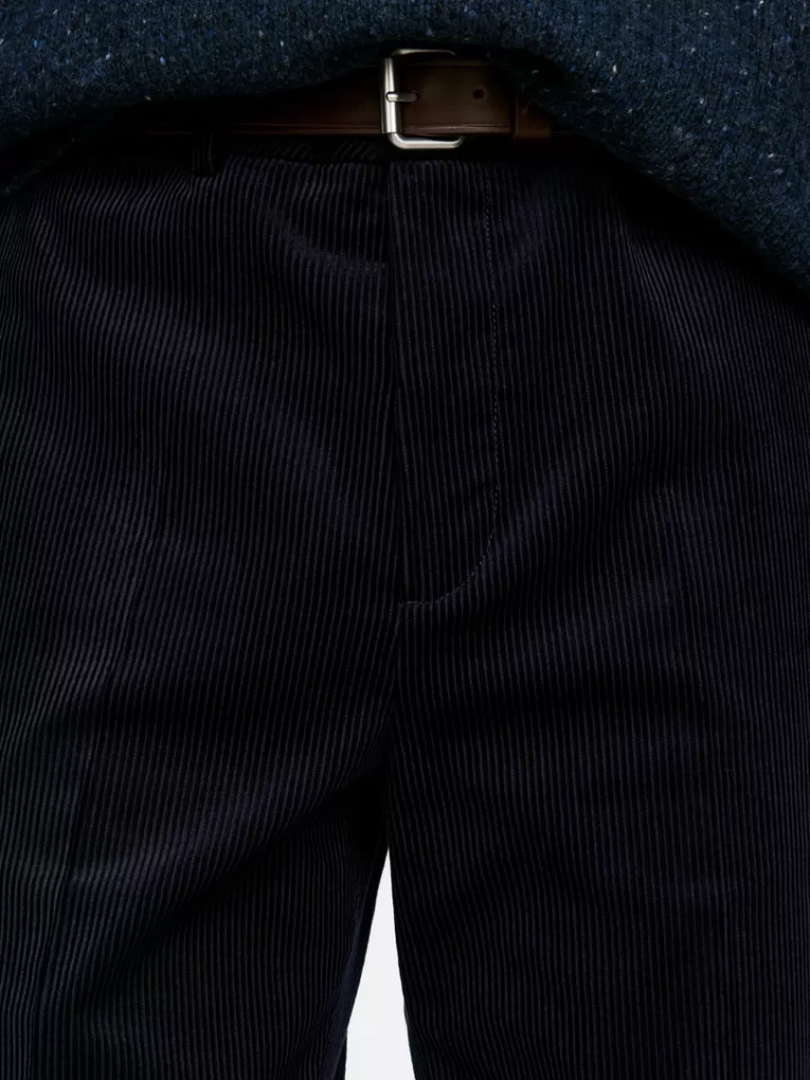 Costumes | Pantalons-ARKET Pantalon en velours côtelé Bleu foncé
