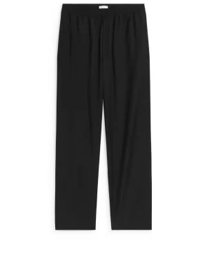 Pantalons-ARKET Pantalon large en laine Noir