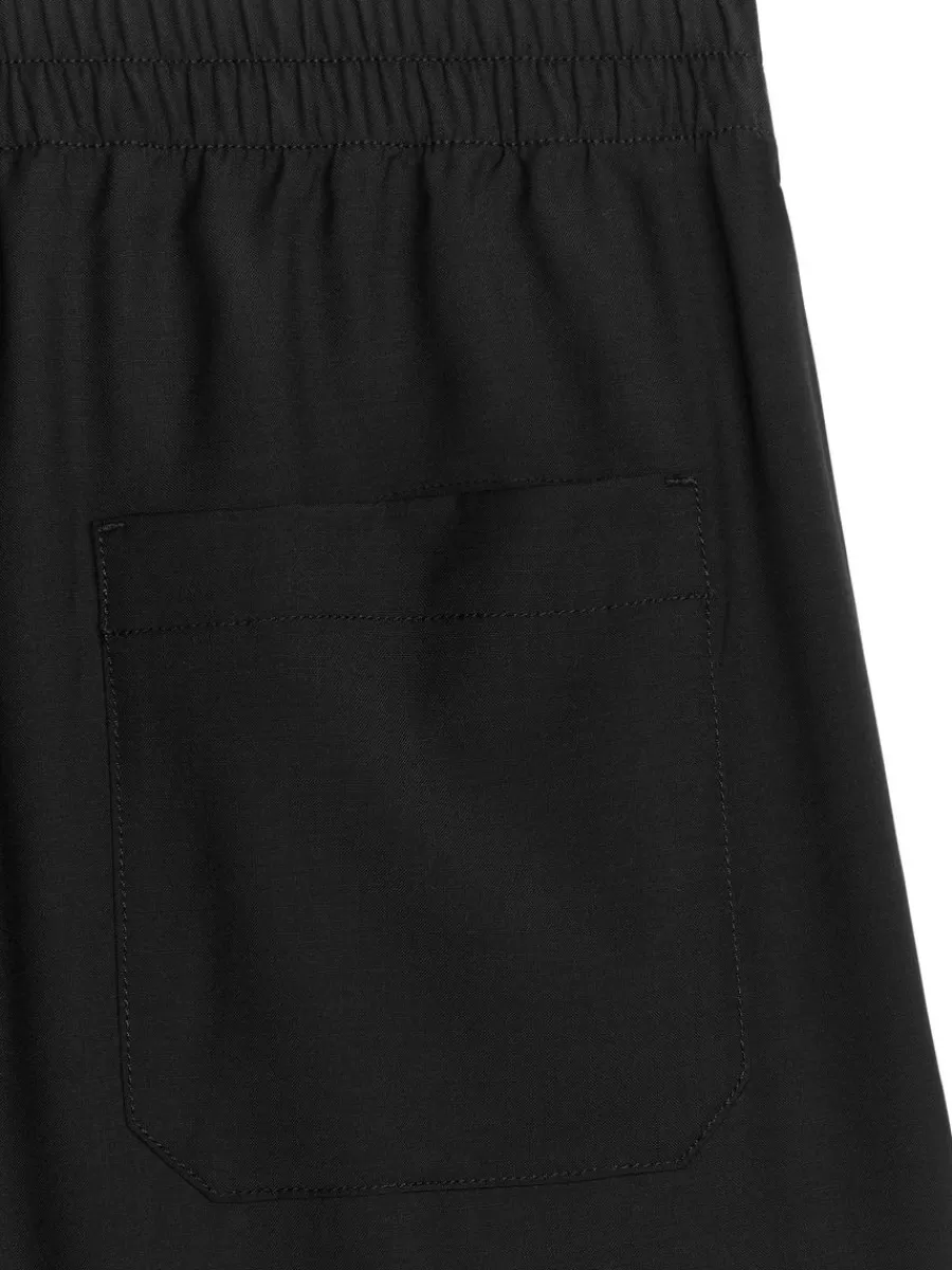 Pantalons-ARKET Pantalon large en laine Noir