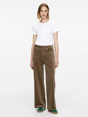 Pantalons-ARKET Pantalon large en velours côtelé Taupe