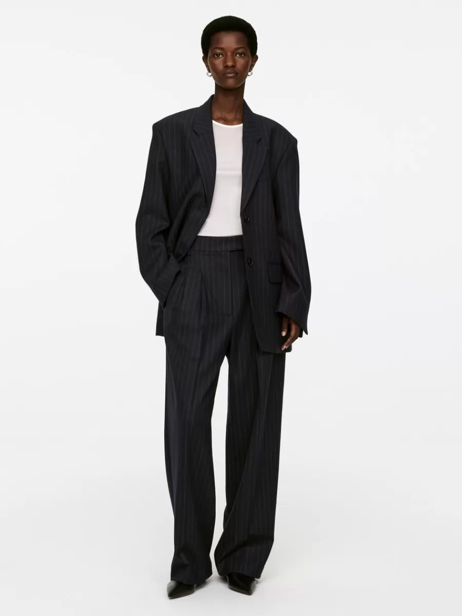 Pantalons-ARKET Pantalon plissé décontracté Bleu foncé