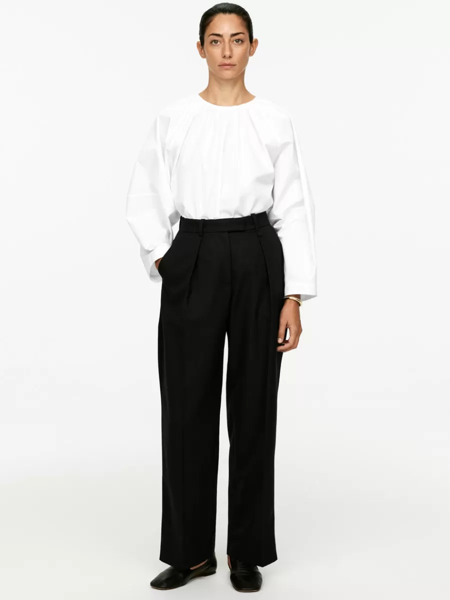 Pantalons-ARKET Pantalon plissé taille haute Noir