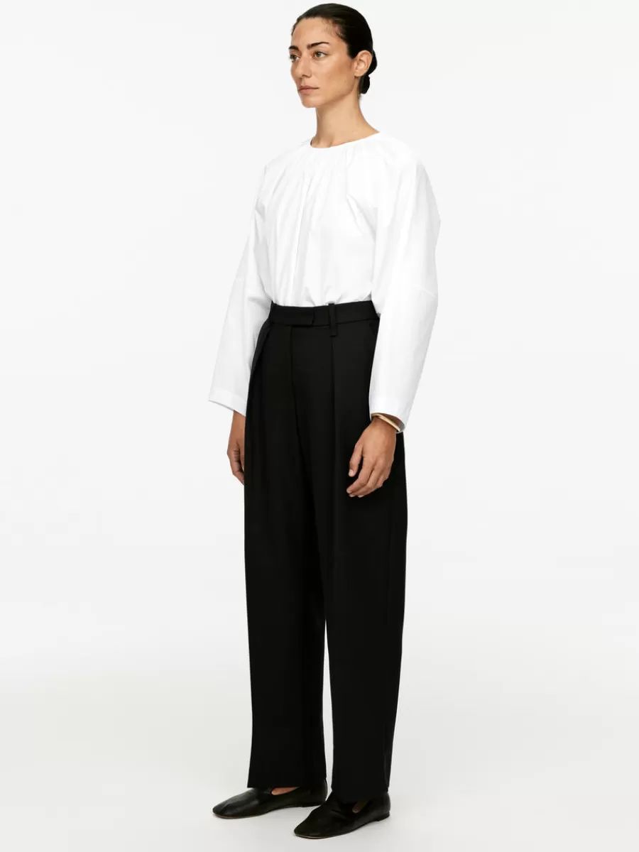 Pantalons-ARKET Pantalon plissé taille haute Noir