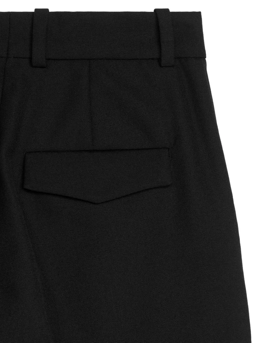 Pantalons-ARKET Pantalon plissé taille haute Noir