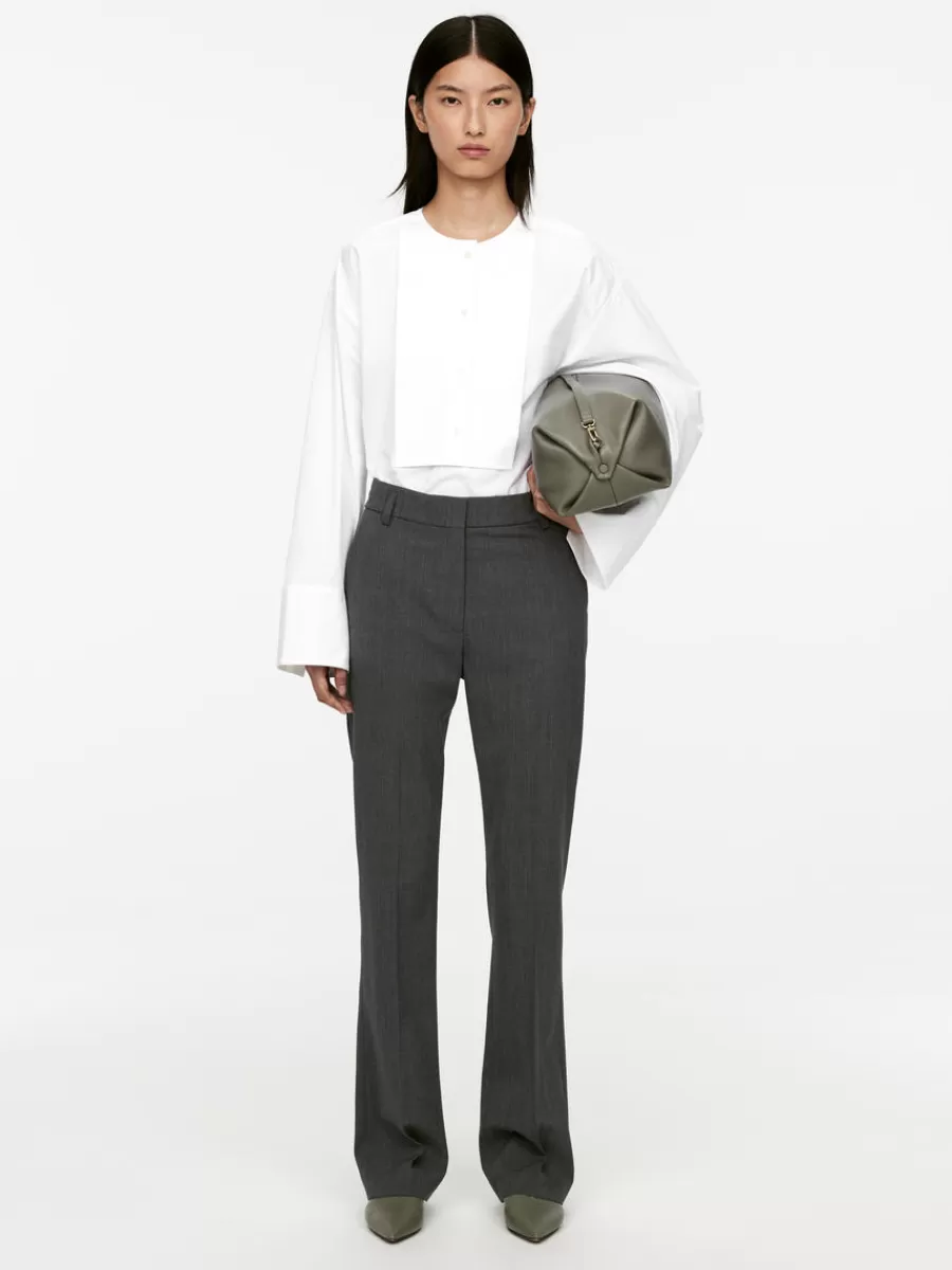 Pantalons-ARKET Pantalon tailleur en mélange de laine Gris foncé chiné