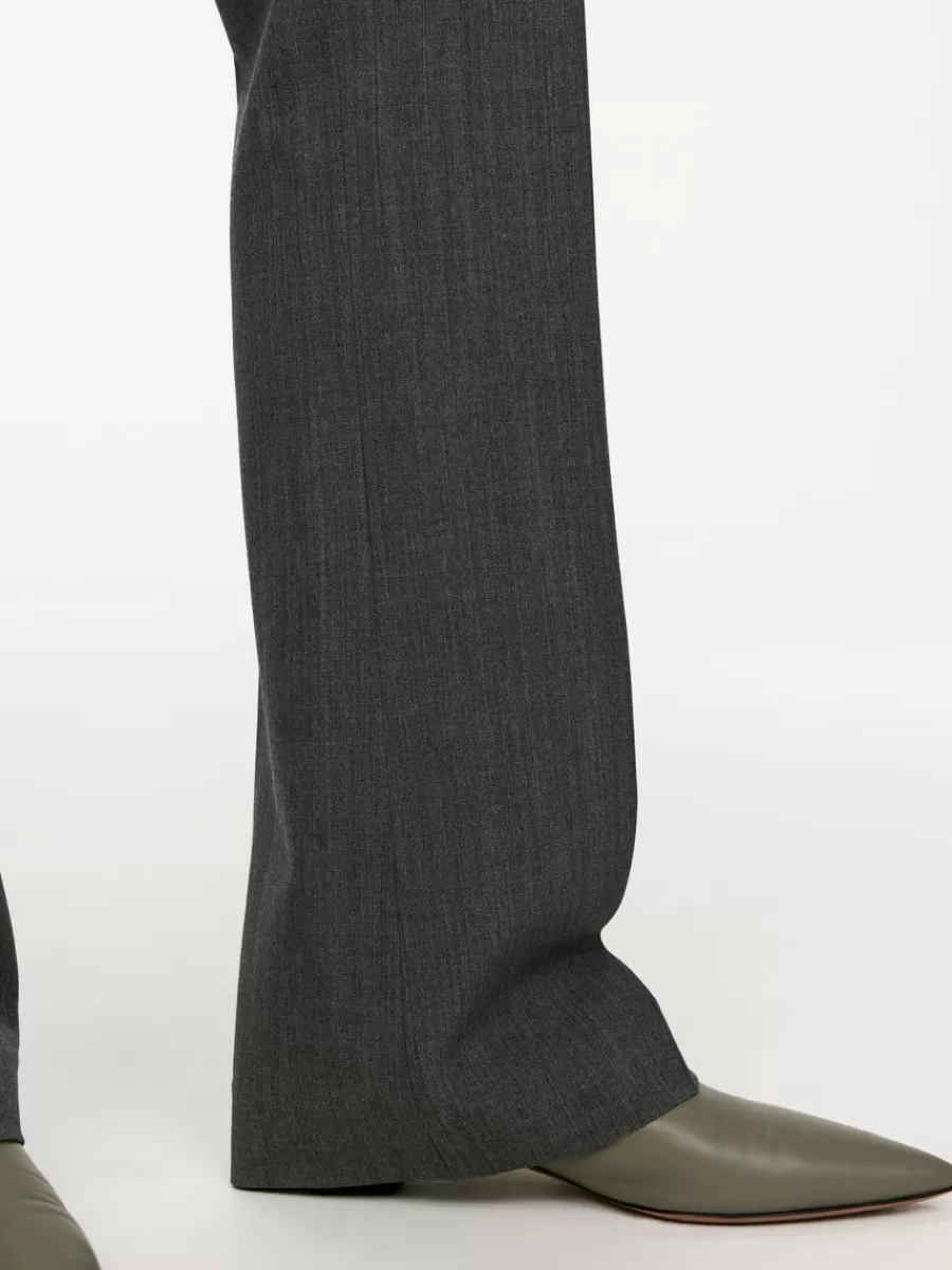 Pantalons-ARKET Pantalon tailleur en mélange de laine Gris foncé chiné