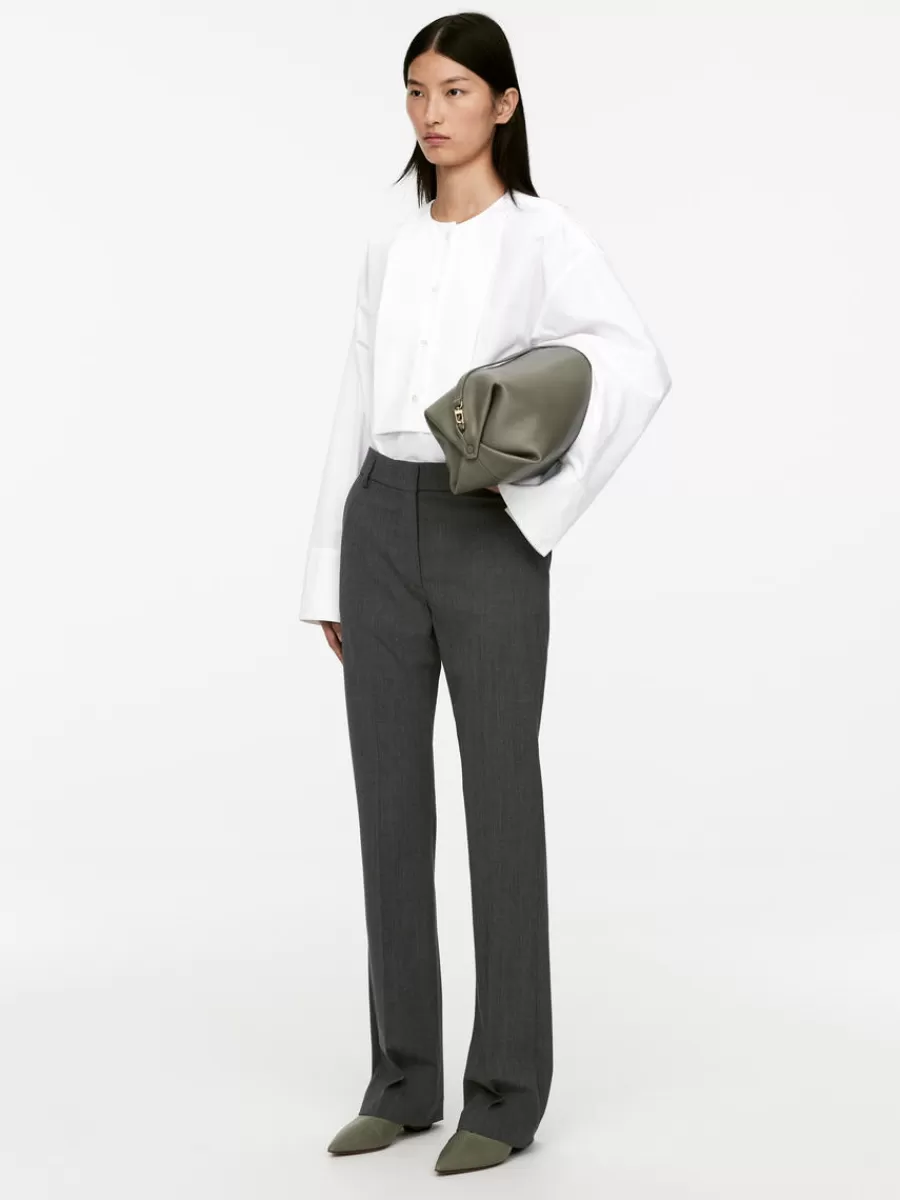 Pantalons-ARKET Pantalon tailleur en mélange de laine Gris foncé chiné