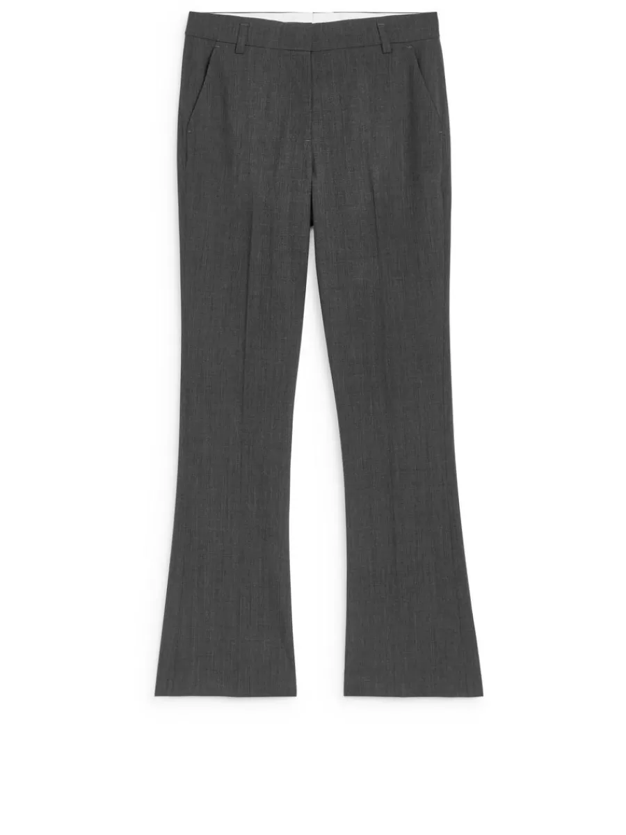 Pantalons-ARKET Pantalon tailleur en mélange de laine Gris foncé chiné